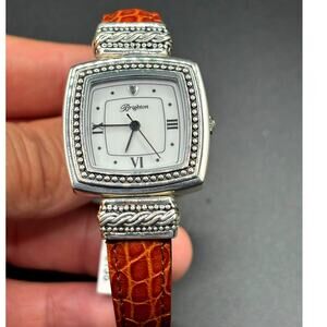 Brighton Toulouse W3130 Womens Reversible Brown Black Leather Strap Watch NIBWT